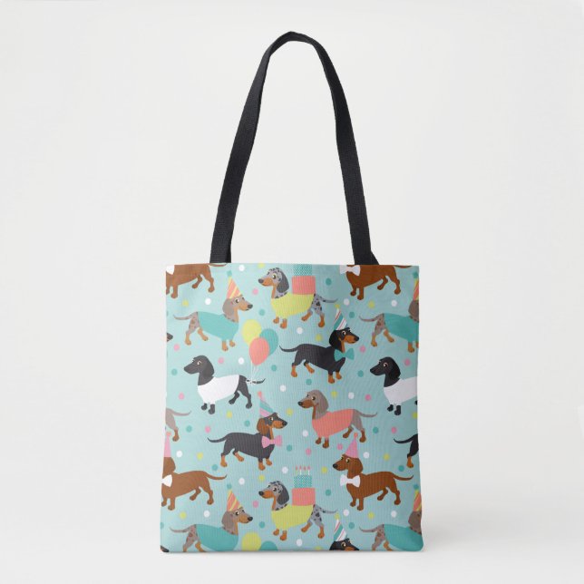 Bolso De Tela Dachshund Fiesta Tote Bag (Anverso)