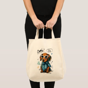 Bolso De Tela Dachshund genial con gafas de sol