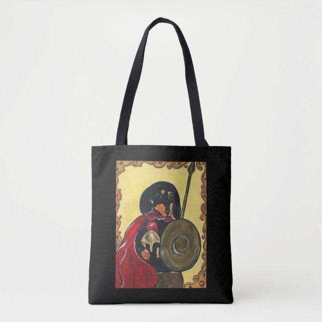 BOLSO DE TELA DACHSHUND GUERRERO   (Anverso)