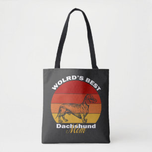Bolso De Tela Dachshund - La mejor mamá del mundo en Dachshund