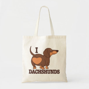 Bolso De Tela Dachshund Love Dog Tote Bag