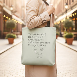 Bolso De Tela Dachshund Love Message Personalized Sage Green