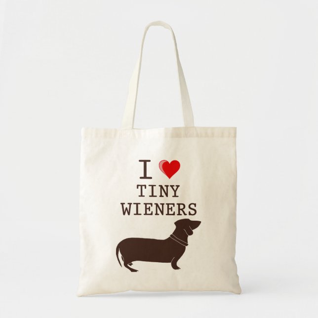 Bolso De Tela Dachshund minúsculo de la salchicha de Frankfurt (Frente)