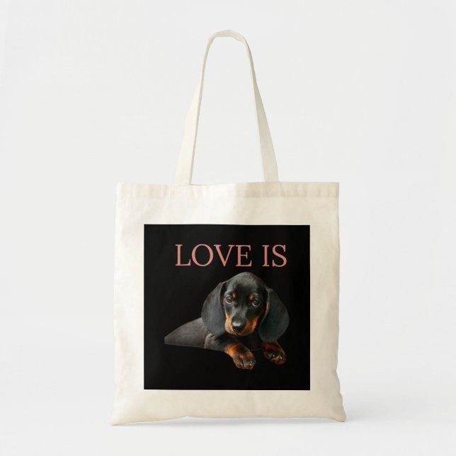 Bolso De Tela Dachshund Perro Mamá Papá Hombres Mujeres Niños Re (Frente)