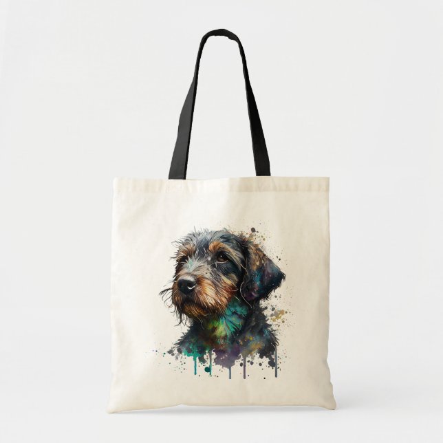 Bolso De Tela Dachshund Puppy Watercolor (Frente)