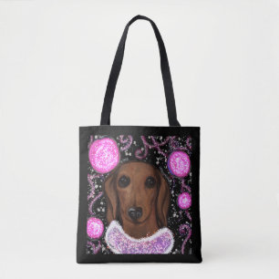 Bolso De Tela Dachshund Rojo