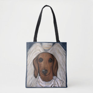Bolso De Tela Dachshund Rojo