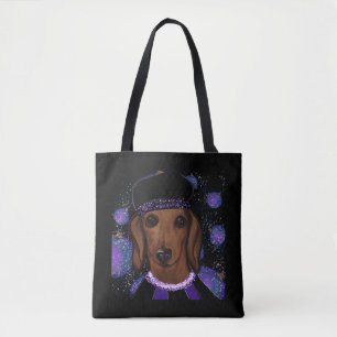 Bolso De Tela Dachshund Rojo