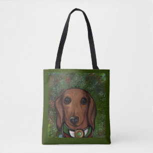 Bolso De Tela Dachshund Rojo