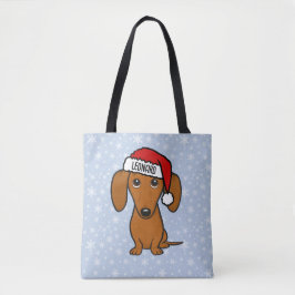 Bolso De Tela Dachshund Santa Cute Navidades Wiener Dog Holiday