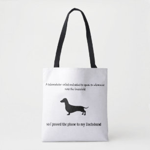 Bolso De Tela Dachshund Silhouette Funny