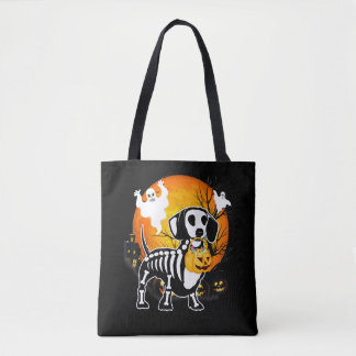 Bolso De Tela Dachshund Skeleton Halloween Feliz regalo de calab