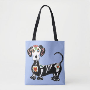Bolso De Tela Dachshund Sugar Skull