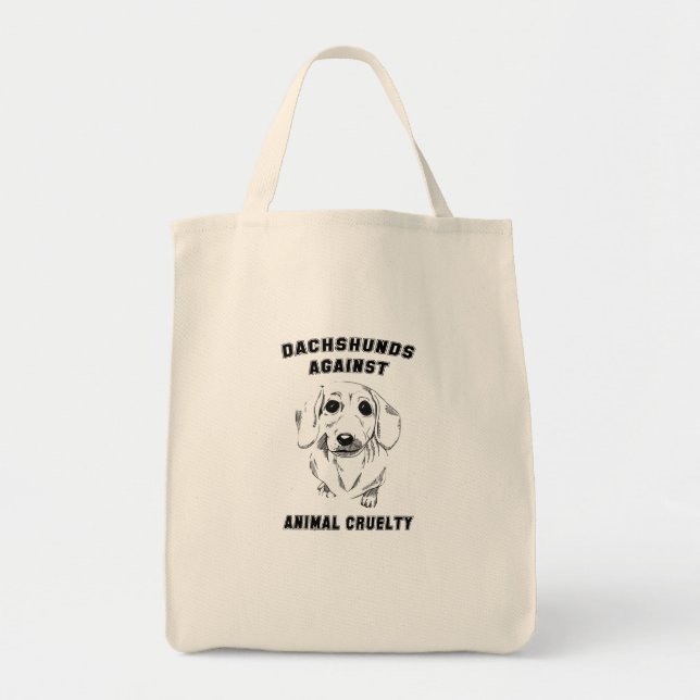 Bolso De Tela dachshunds contra la crueldad animal (Frente)
