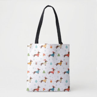 Bolso De Tela Dachshunds en Navidades Patrón de sudaderas