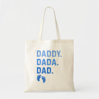 Bolso De Tela Dad Dada Daddy Huellas de Bebé Hombres