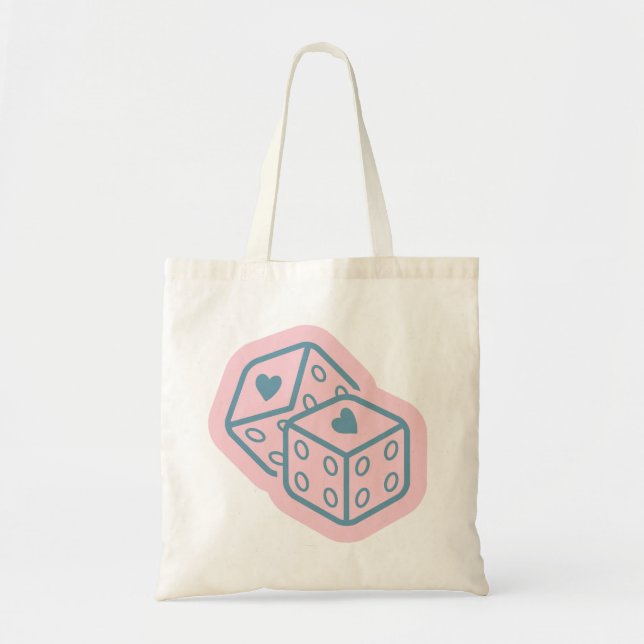 Bolso De Tela Dados de corazón Día de San Valentín (Frente)