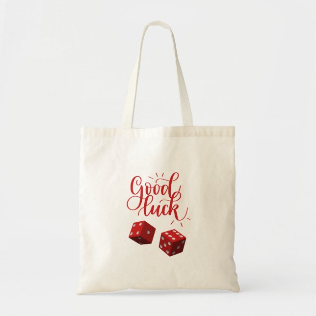 Bolso De Tela dados de día afortunado (Frente)