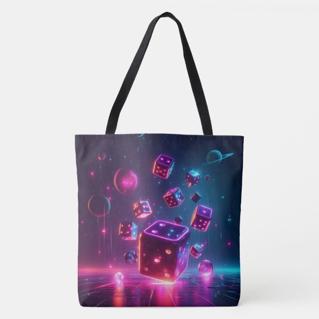 Bolso De Tela Dados galácticos 🎲 Tote de hombro (Anverso)