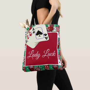 Bolso De Tela Dados y tarjetas del casino de Las Vegas con