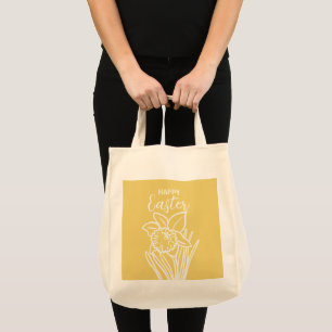 Bolso De Tela Daffodil Floral Feliz Navidad en Pascua