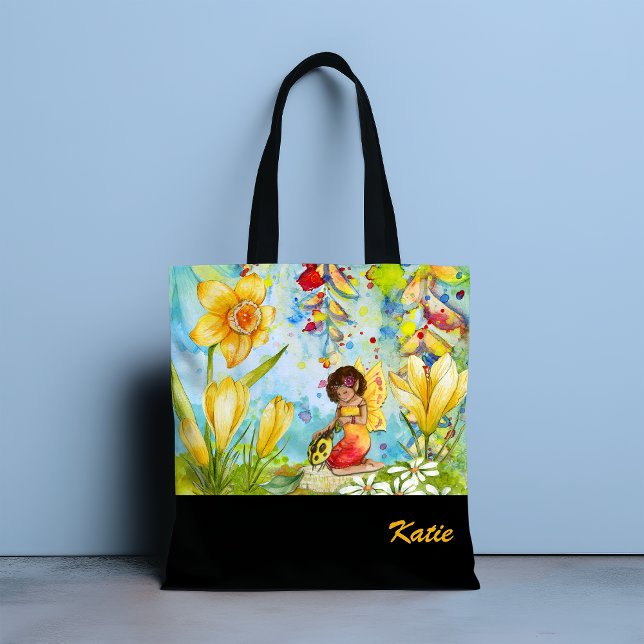 Bolso De Tela Daffodil Pixie Acuarela Tote Bag Personalizado (Subido por el creador)