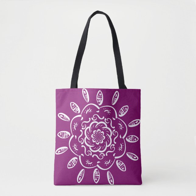Bolso De Tela Dahlia Mandala (Anverso)