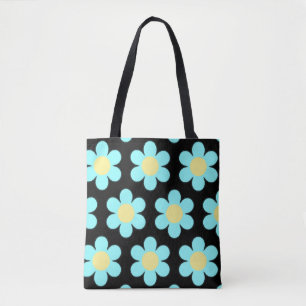 Bolso De Tela Daisies azul pálido
