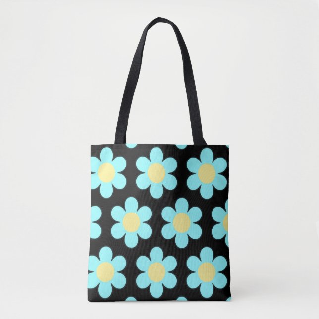 Bolso De Tela Daisies azul pálido (Anverso)