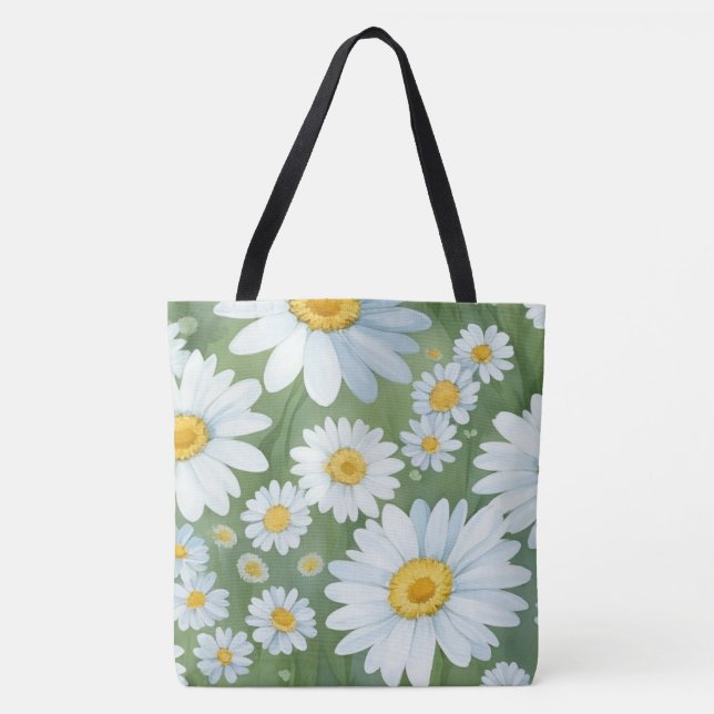 Bolso De Tela Daisies Floral (Anverso)