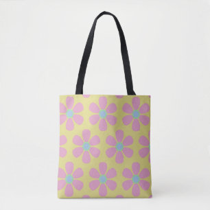 Bolso De Tela Daisies rosados