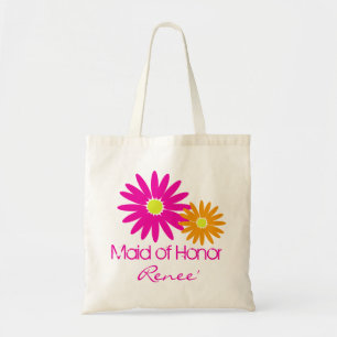 Bolso De Tela Daisies rosados y Naranjas