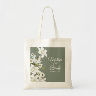 Bolso De Tela Daisies Y Lilies Blancos