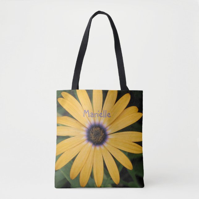 Bolso De Tela Daisy amarillo personalizado (Anverso)