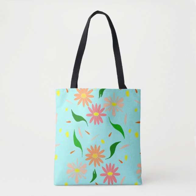Bolso De Tela daisy aqua rubia (Anverso)