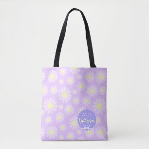 Bolso De Tela Daisy Baby Pastel Beige Púrpura Rosa