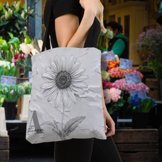 Bolso De Tela Daisy blanco y negro personalizado