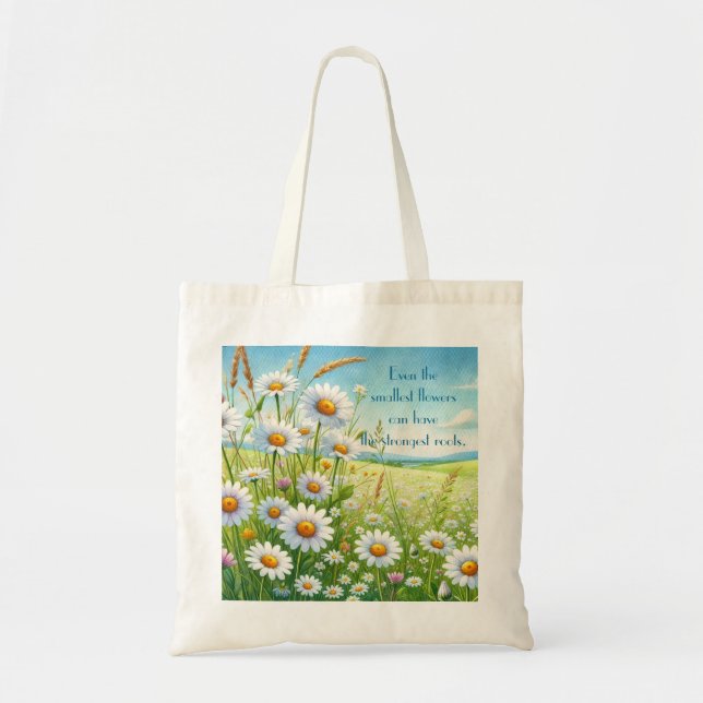 Bolso De Tela Daisy Field & Quote (Frente)