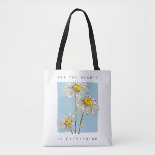 Bolso De Tela Daisy Flowers Beauty Slogan