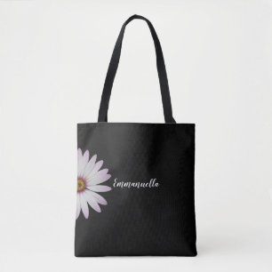 Bolso De Tela Daisy negro y blanco personalizado