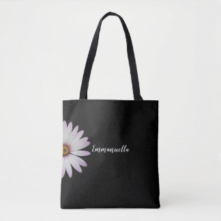 Bolso De Tela Daisy negro y blanco personalizado