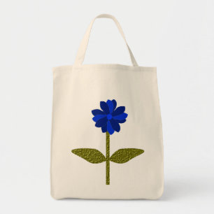 Bolso De Tela Daisy Ocean Blue Organic Grocery Tote Bag