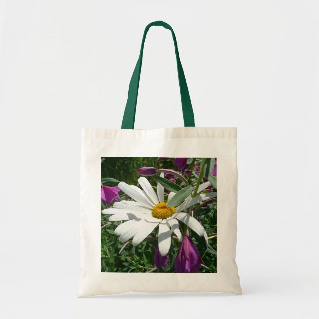 Bolso De Tela Daisy y Fireweed Wildflower (Frente)