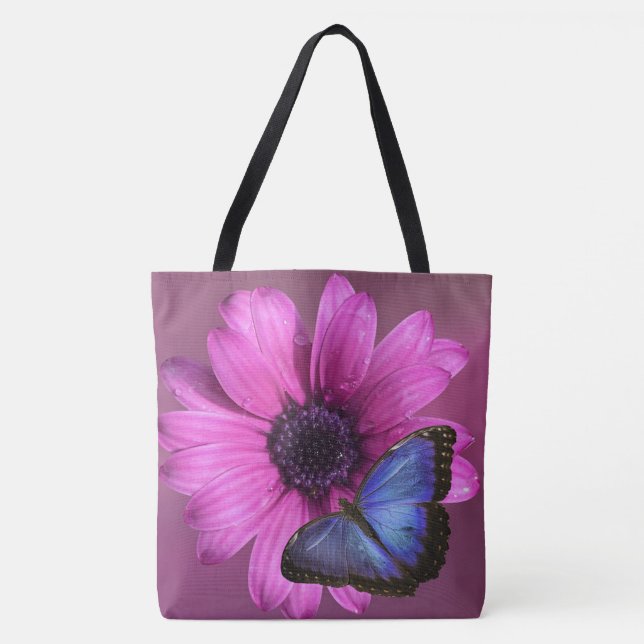 Bolso De Tela Daisy y Mariposa (Anverso)