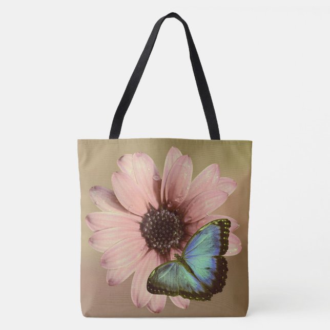 Bolso De Tela Daisy y Mariposa (Anverso)