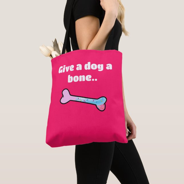 Bolso De Tela Dale a un perro un hueso Tote bag (Detalle)