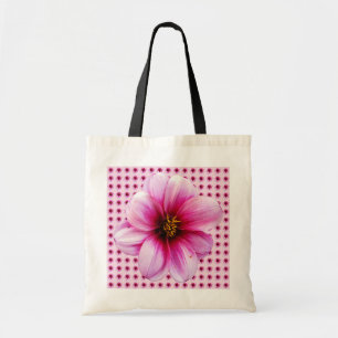 Bolso De Tela Dalia rosada floral botánica