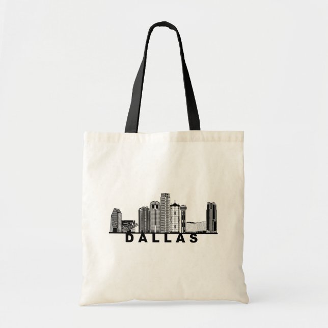 Bolso De Tela Dallas Skyline Silhouette  (Frente)