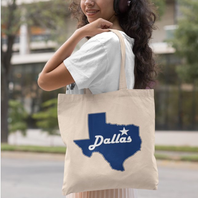 Bolso De Tela Dallas, Texas Lone Star State Map Cute DFW Texan (Subido por el creador)