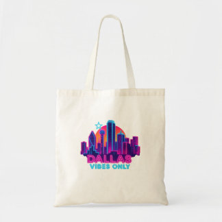 Bolso De Tela Dallas Vibes Only – Neon Skyline 1980s Synthwave A